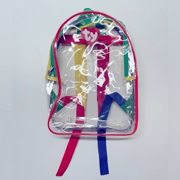 Ty Beanie Babies 1990s Clear Rainbow Backpack - Picture 1 of 6